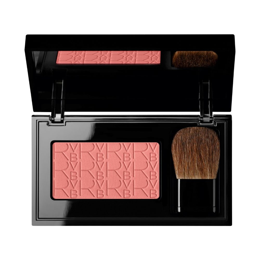 RVB Lab Powder Blush 114 Deep Warm Peach compact with brush